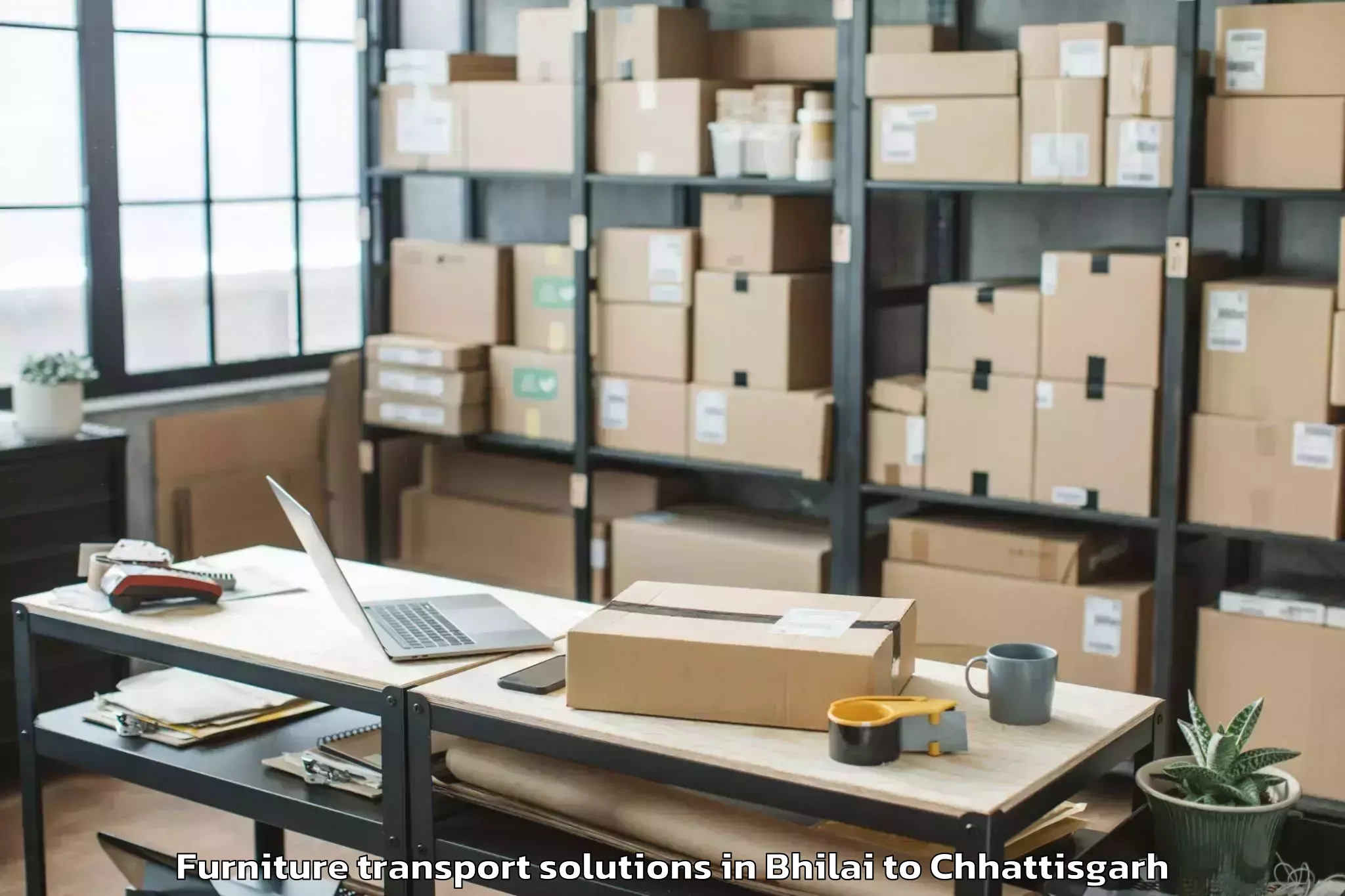 Reliable Bhilai to Ramanujganj Furniture Transport Solutions